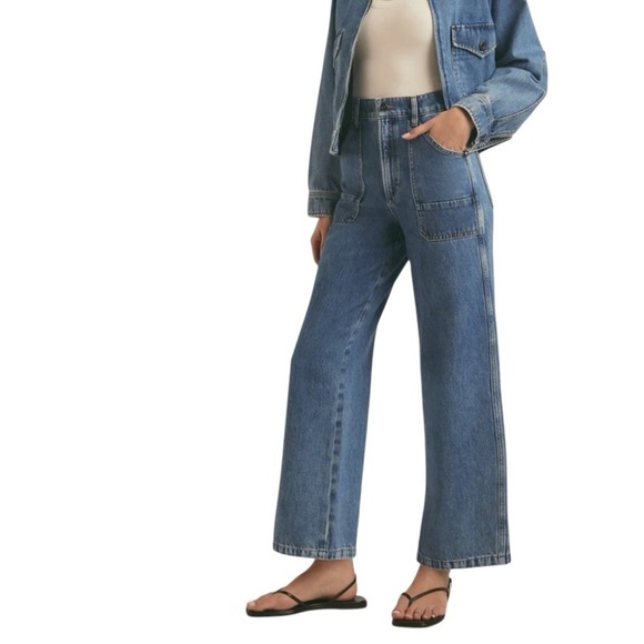 EUC Favorite Daughter The Mischa Super High Rise Utility Jeans in Paris -Size 34 - Picture 1 of 15